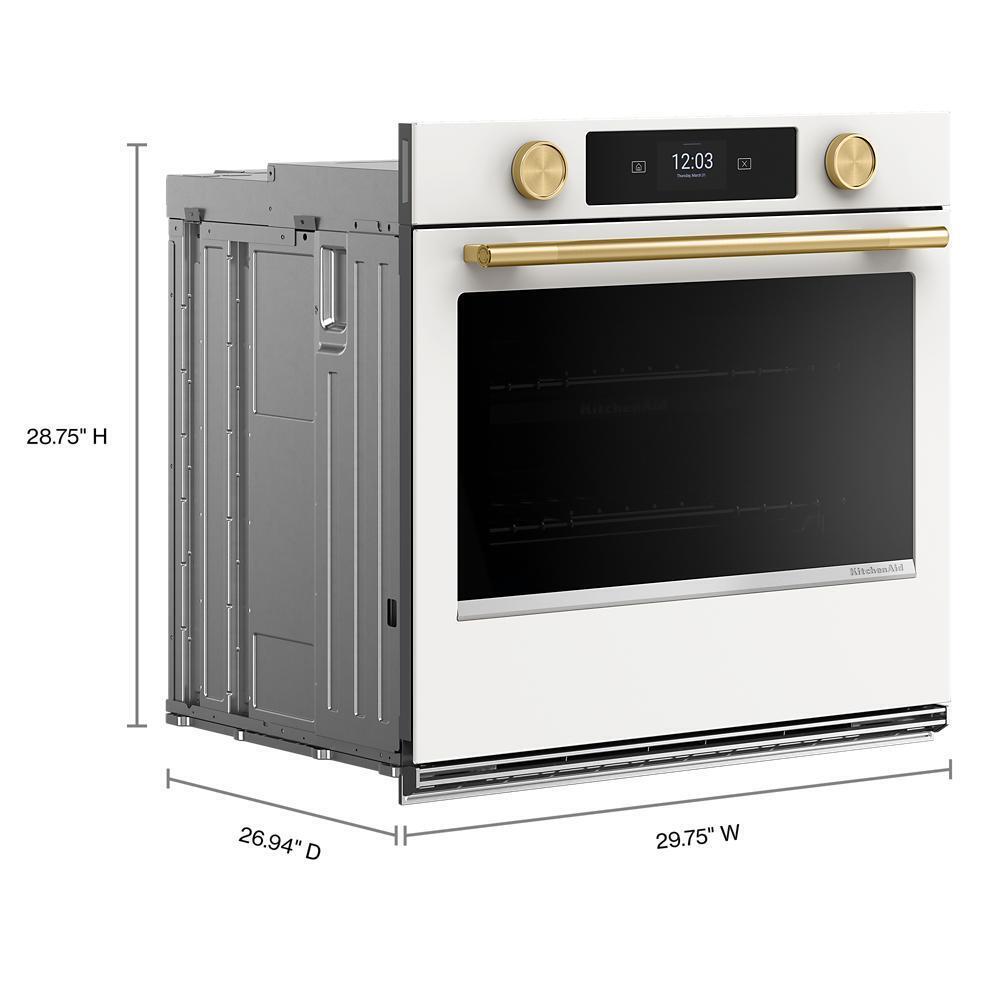 Kitchenaid KOES730SPL 30-Inch Smart Electric Single Wall Oven With Assisted Cooking Modes - Porcelain White