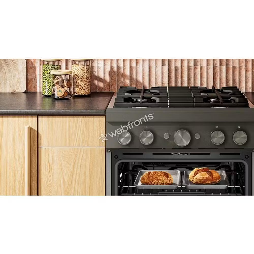 Kitchenaid KFDS930SBE 30-Inch 4 Burner Commercial-Style Dual Fuel Range With No Preheat Air Fry Mode