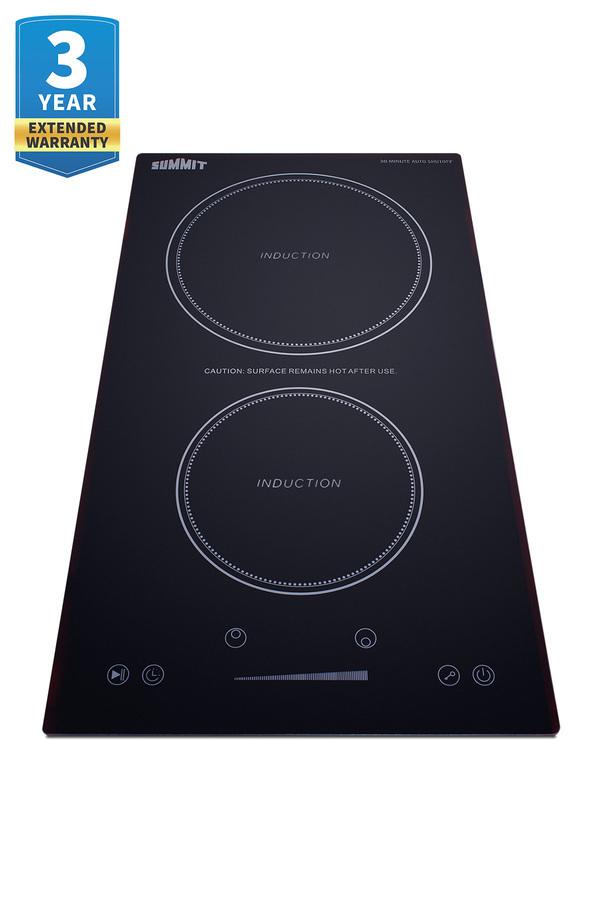 Summit SINCH115V2B 12" Wide 115V 2-Zone Induction Cooktop With Safety Shutoff