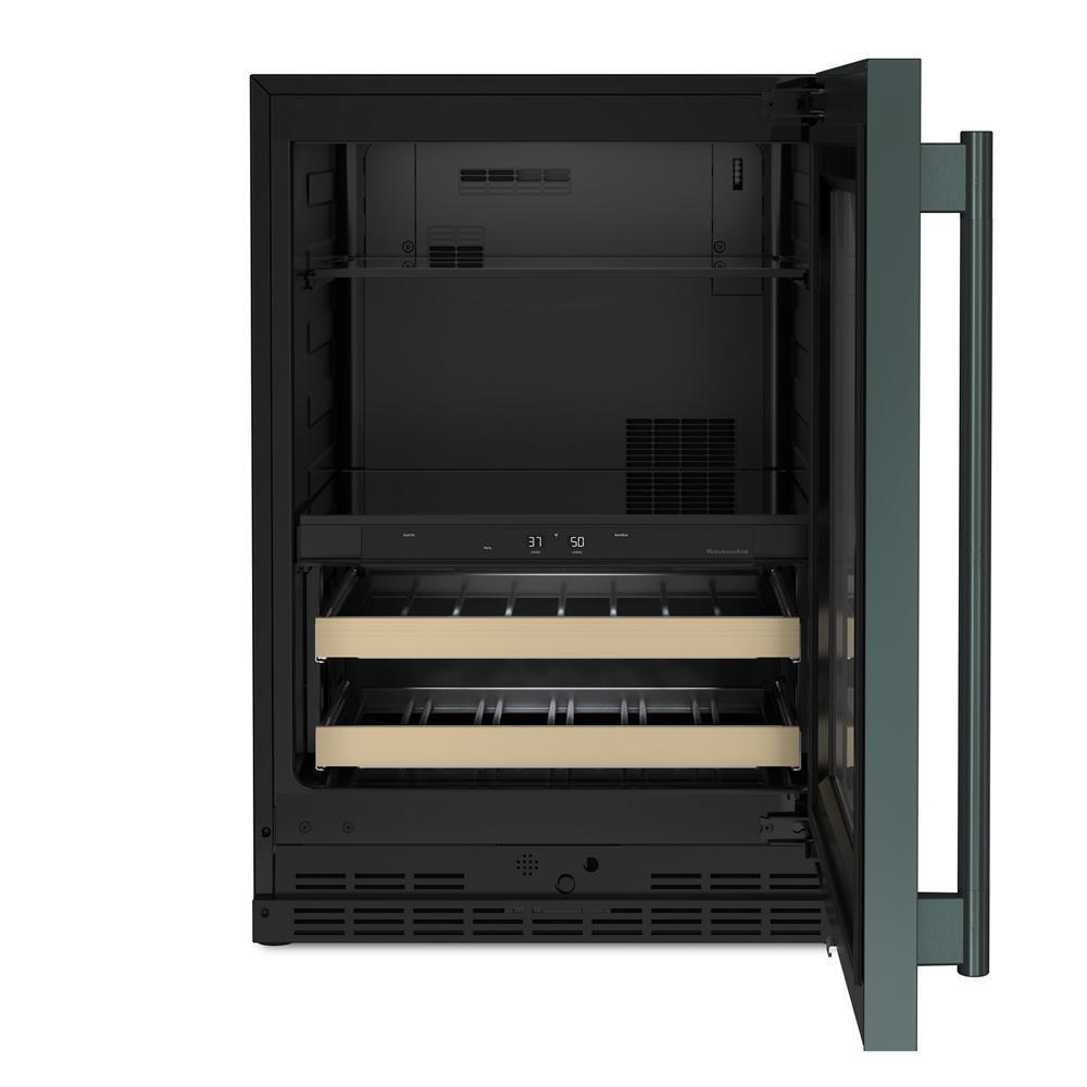 Kitchenaid KUBR524SJP 24" Beverage Center With Glass Door And Wood-Front Racks