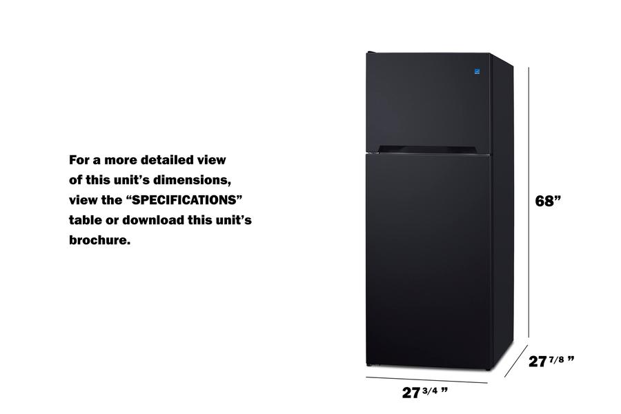Summit CTR152BLHD 28" Wide Top-Mount Refrigerator-Freezer