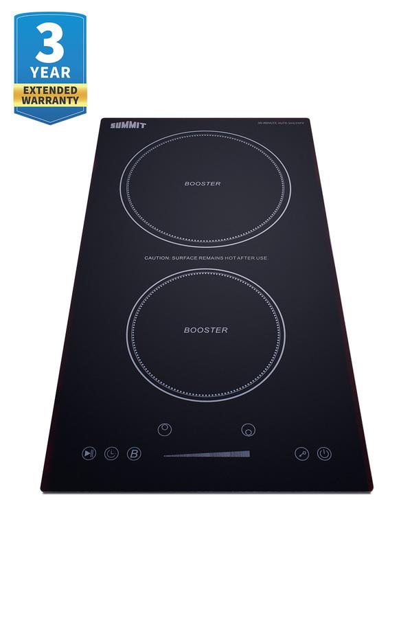 Summit SINCH230V2B 12" Wide 208-240V 2-Zone Induction Cooktop Induction Cooktop With Safety Shutoff