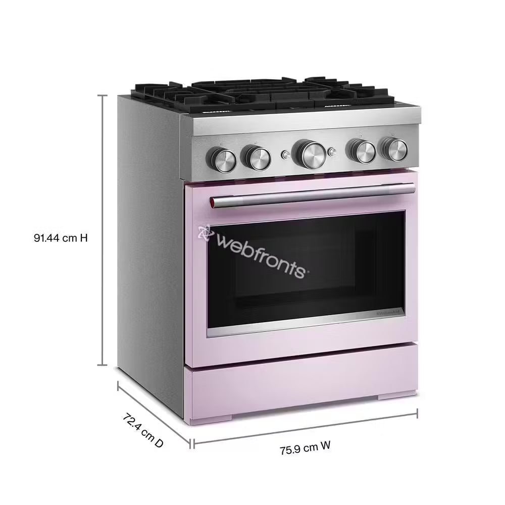 Kitchenaid KFDS930SWF 30-Inch 4 Burner Commercial-Style Dual Fuel Range With No Preheat Air Fry Mode