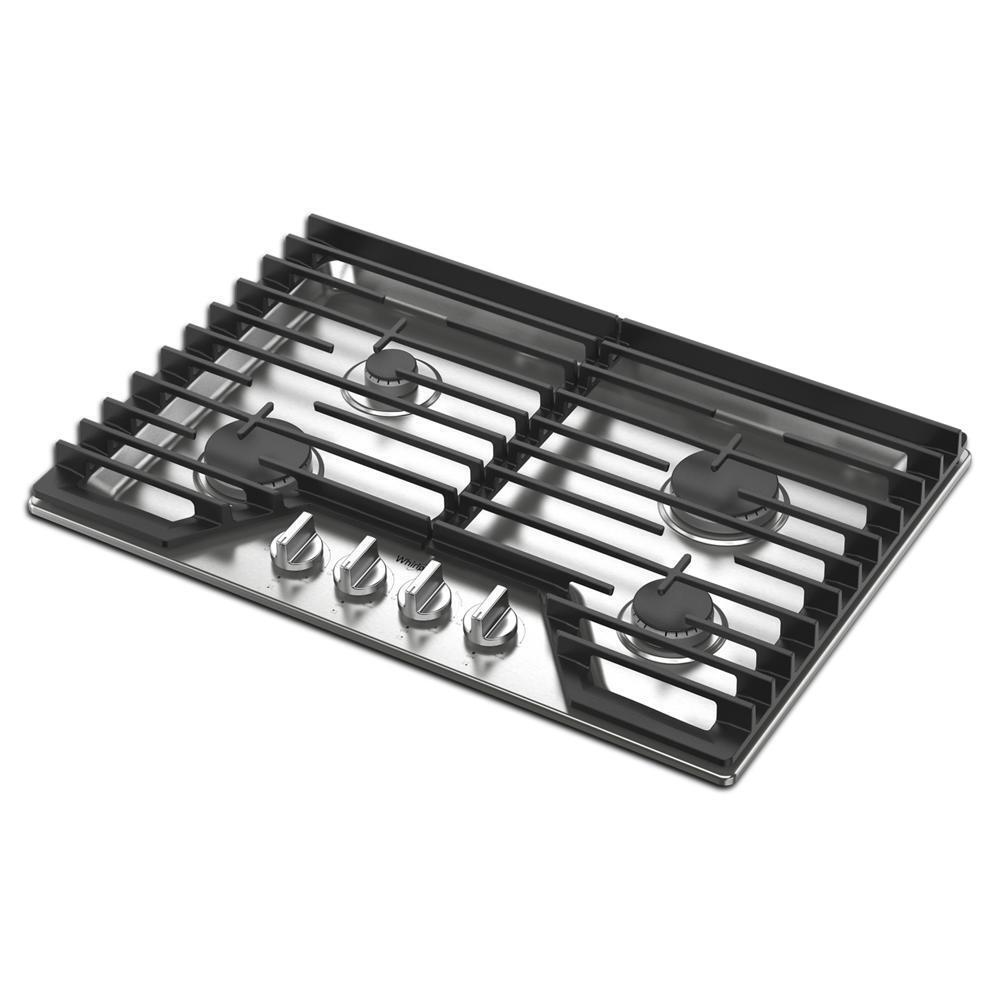 Whirlpool WCGK5030PS 30-Inch Gas Cooktop With Ez-2-Lift™ Hinged Cast-Iron Grates