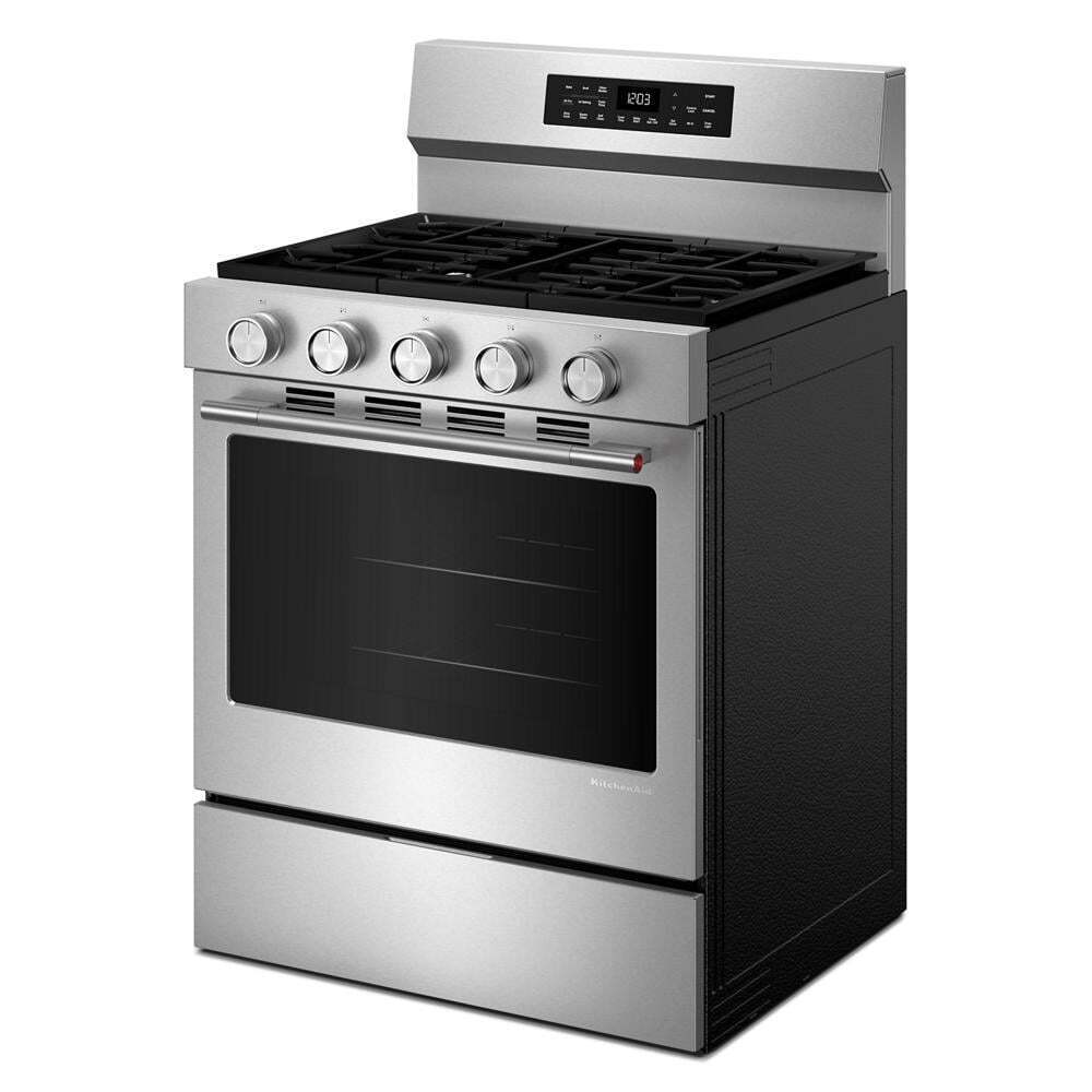 Kitchenaid KFGS330TPS 5.0 Cu. Ft. Smart Freestanding Gas Range With Convection Cooking Modes