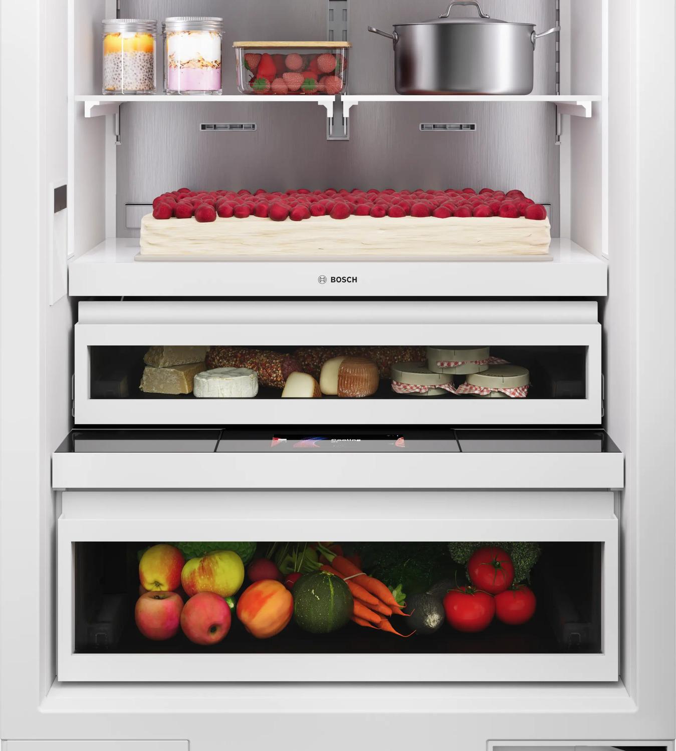 Bosch B30BB130SS Benchmark®, Vario Built-In Fridge-Freezer With Freezer At Bottom, 30'', Soft Close Flat Hinge