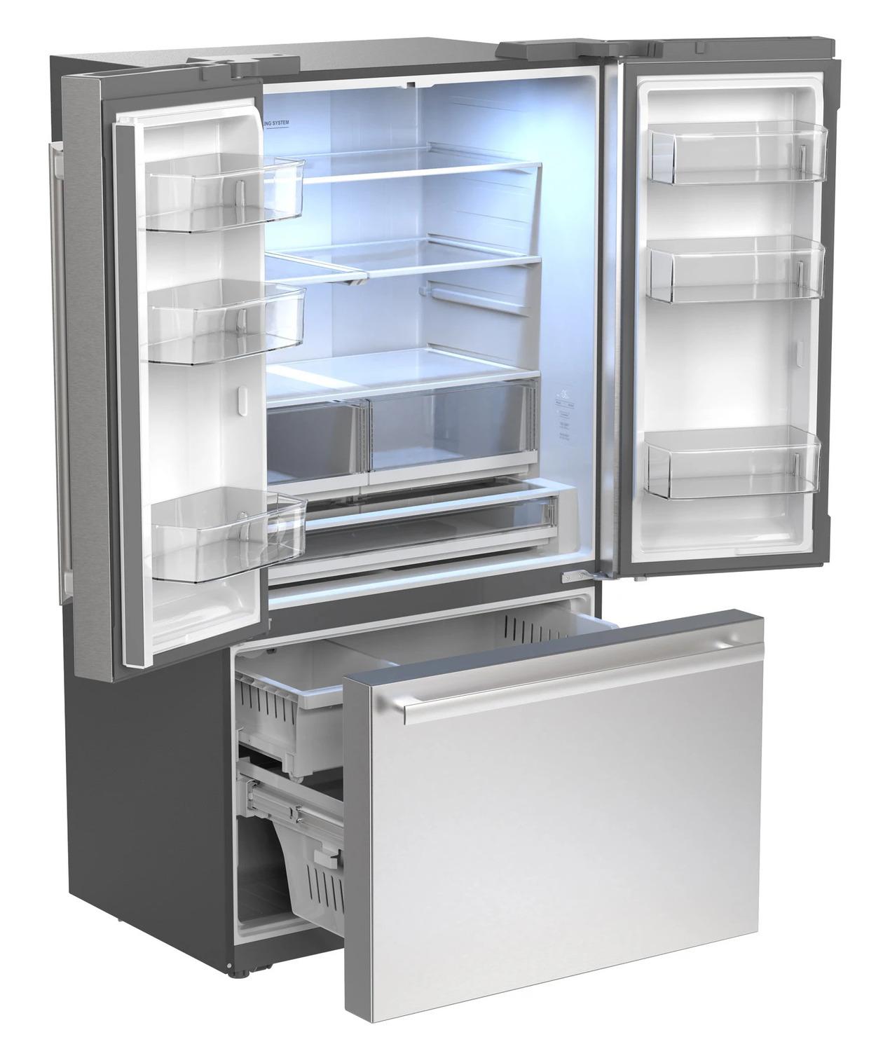 Sharp SJF2752MS Sharp 26.5 Cu.Ft. Counter Depth 36 In. French 3-Door Refrigerator With Internal Water Dispenser In Stainless Steel