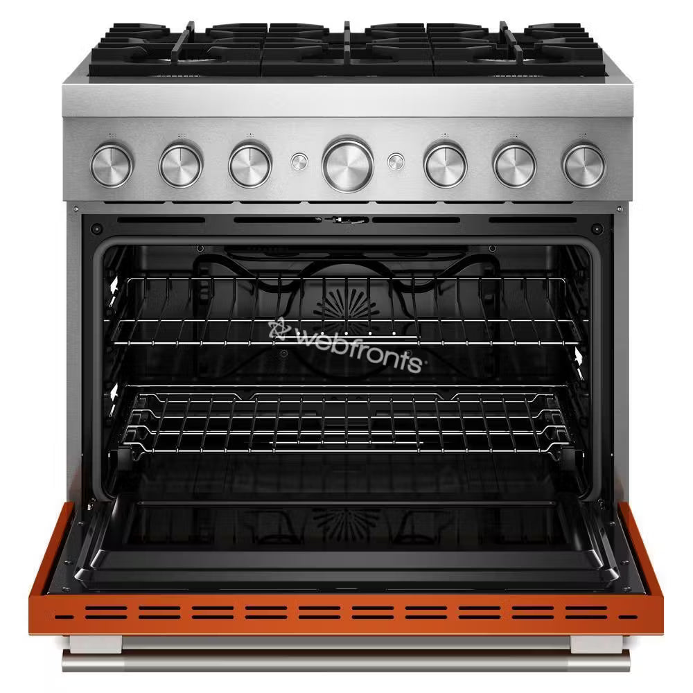 Kitchenaid KFDS936SSC 36-Inch 6 Burner Commercial-Style Dual Fuel Range With No Preheat Air Fry Mode
