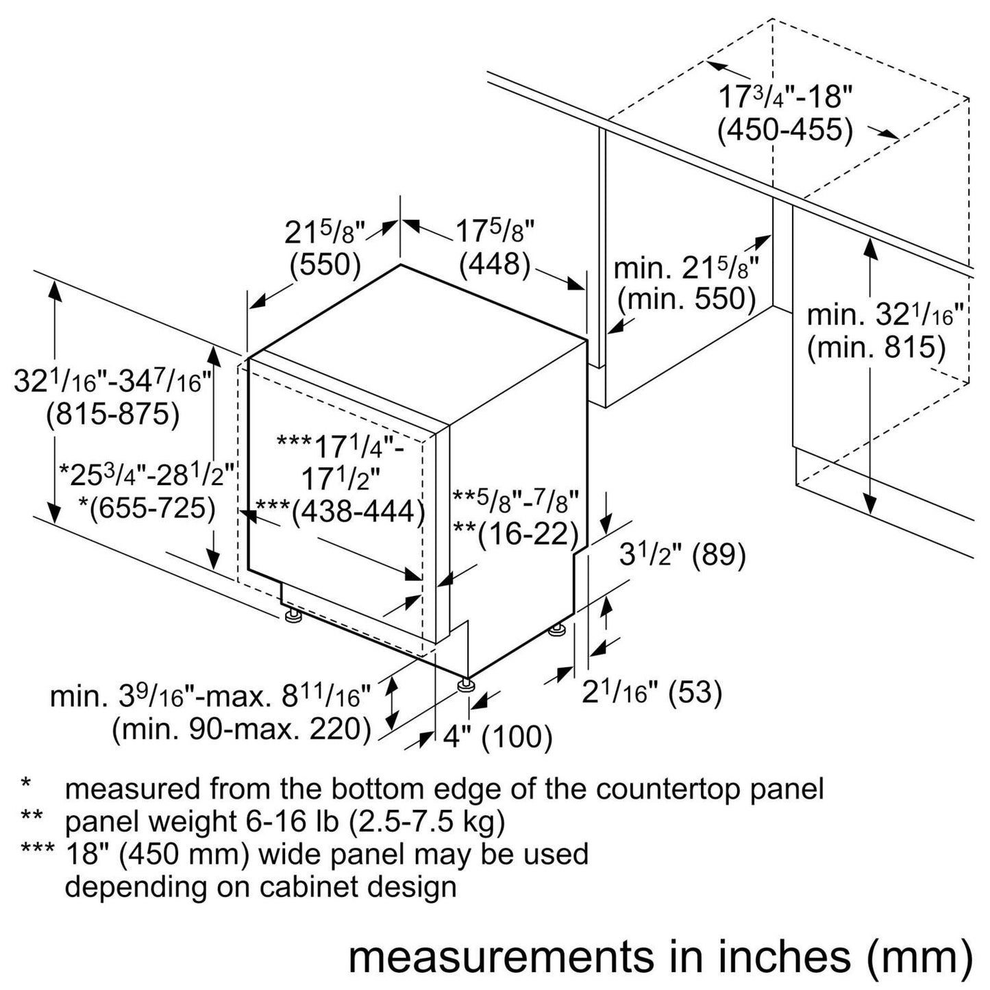 Bosch SPV68C73UC 800 Series Dishwasher 17 3/4" Spv68C73Uc