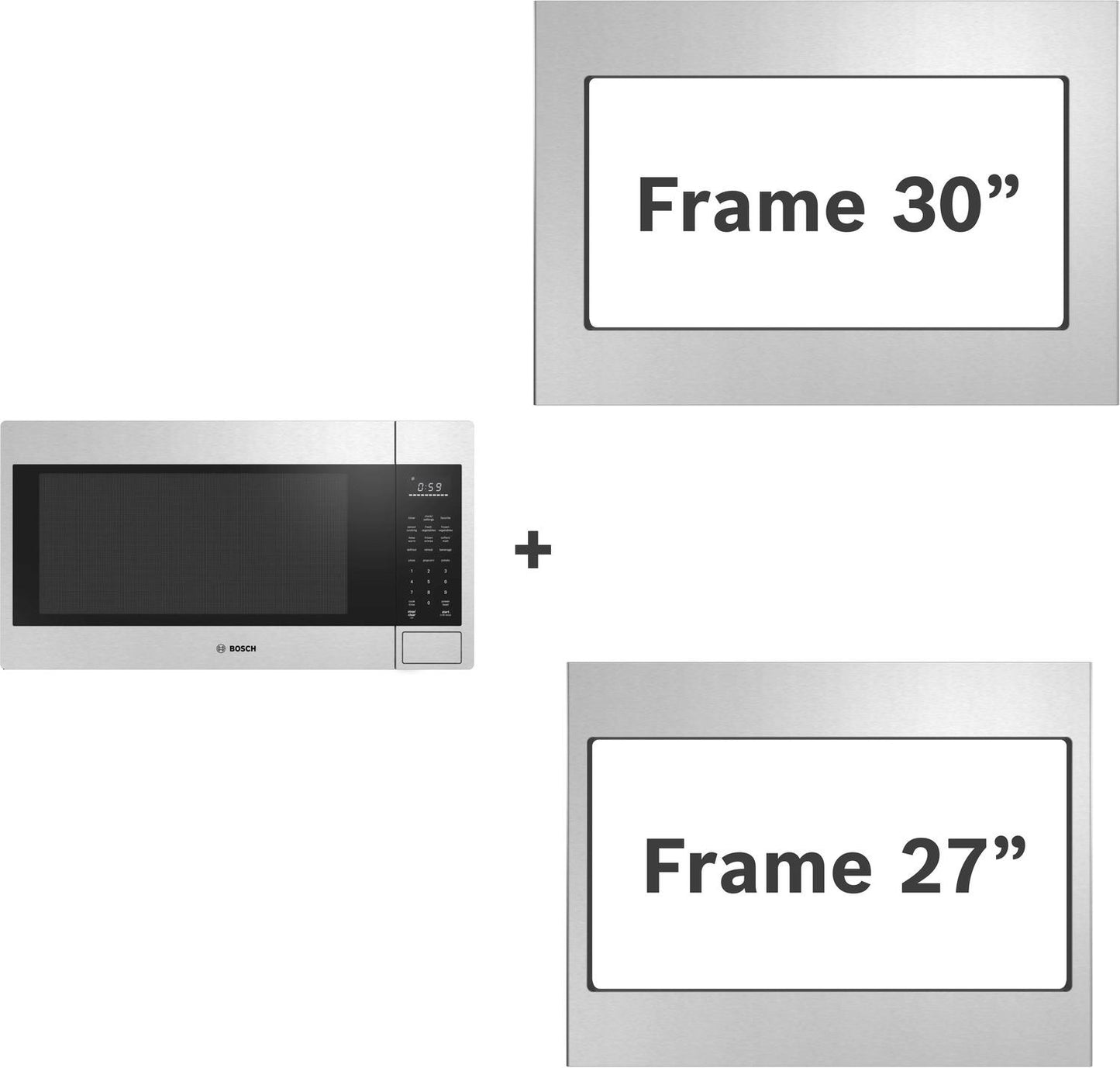 Bosch HMB30155UC 300 Series Built-In Microwave Oven 24" Left Sideopening Door, Stainless Steel