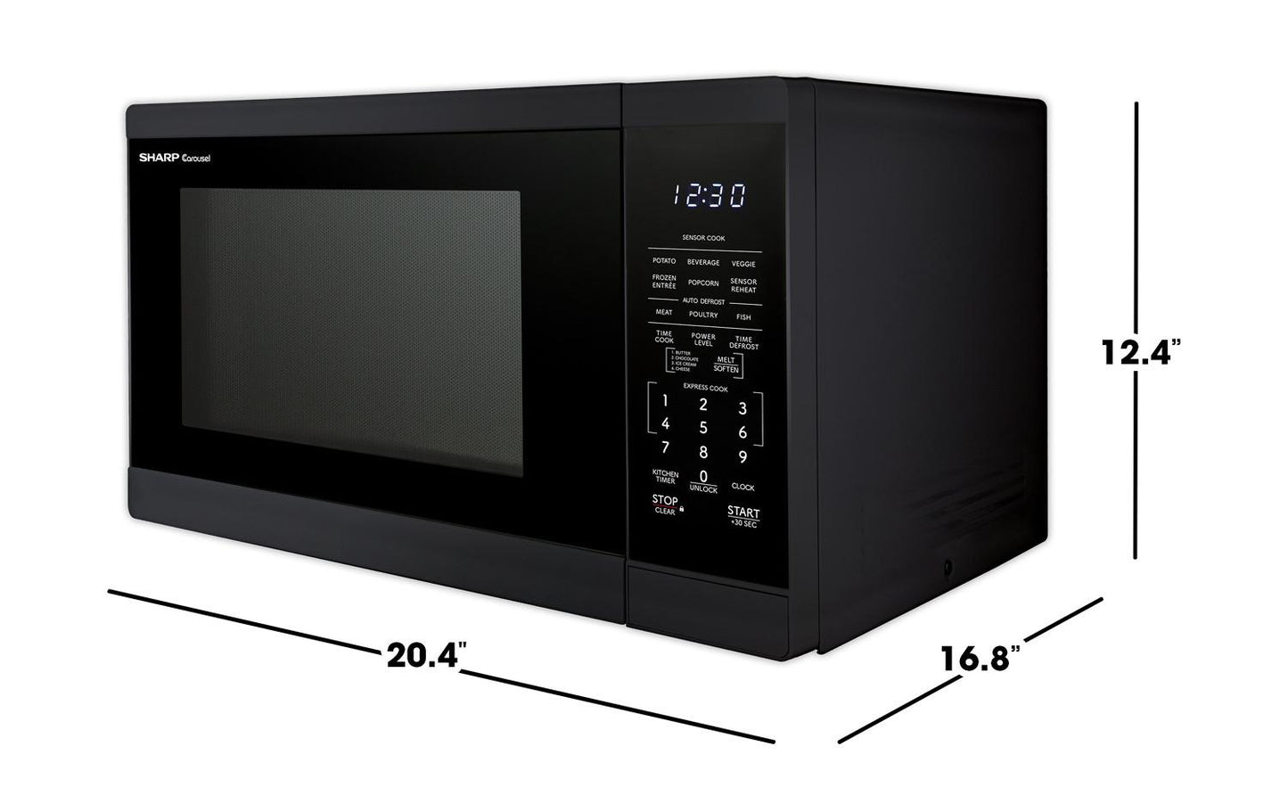 Sharp SMC1461KB Sharp 1.4 Cu. Ft. 1100W Black Countertop Microwave Oven