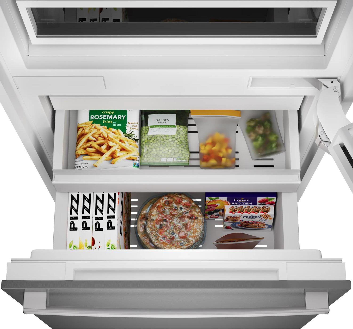 Bosch B30BB130SS Benchmark®, Vario Built-In Fridge-Freezer With Freezer At Bottom, 30'', Soft Close Flat Hinge