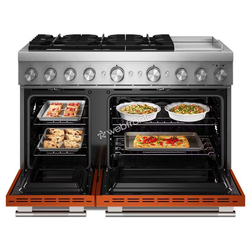 Kitchenaid KFDD948SSC 48-Inch 6 Burner Commercial-Style Dual Fuel Range With Griddle