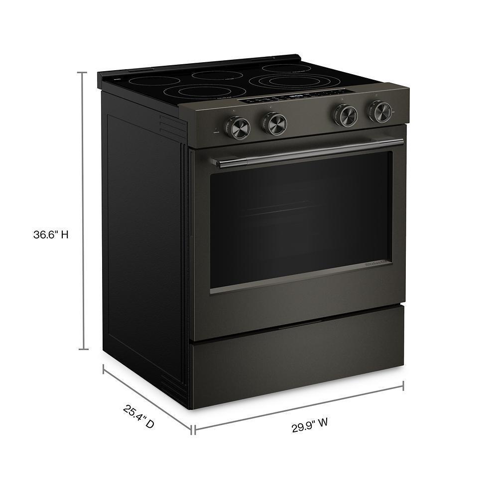 Kitchenaid KSES530SBE 5.3 Cu. Ft. Smart Slide-In Electric Range With Two Even-Heat&#8482; Hyper Elements And Convection Cooking Modes