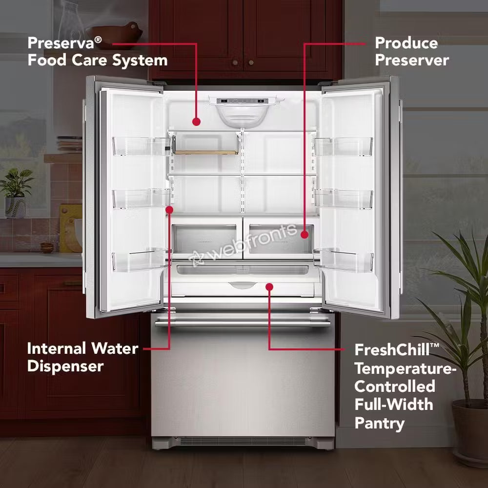 Kitchenaid KRFC136TPS 22 Cu. Ft. 36-Inch Counter-Depth French Door Refrigerator With Internal Water Dispenser