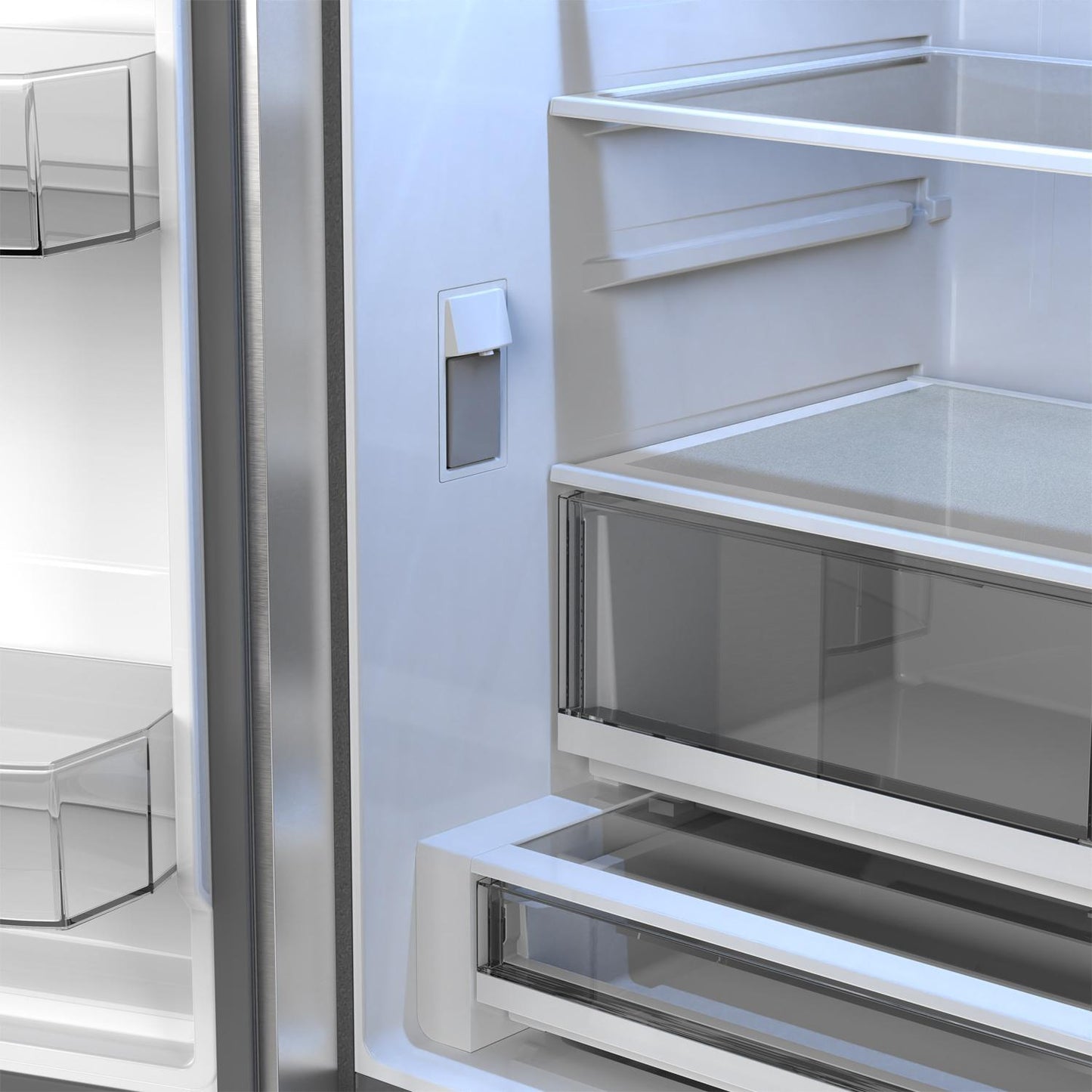 Sharp SJF2752MS Sharp 26.5 Cu.Ft. Counter Depth 36 In. French 3-Door Refrigerator With Internal Water Dispenser In Stainless Steel