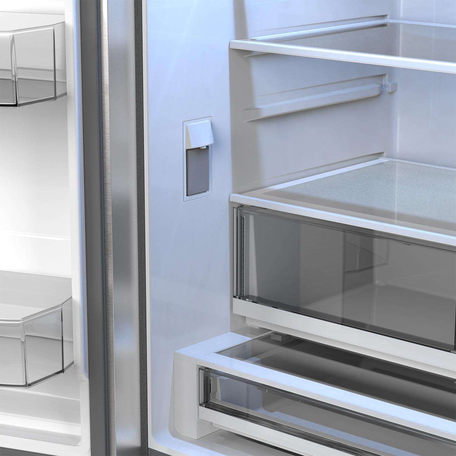 Sharp SJF2752MS Sharp 26.5 Cu.Ft. Counter Depth 36 In. French 3-Door Refrigerator With Internal Water Dispenser In Stainless Steel