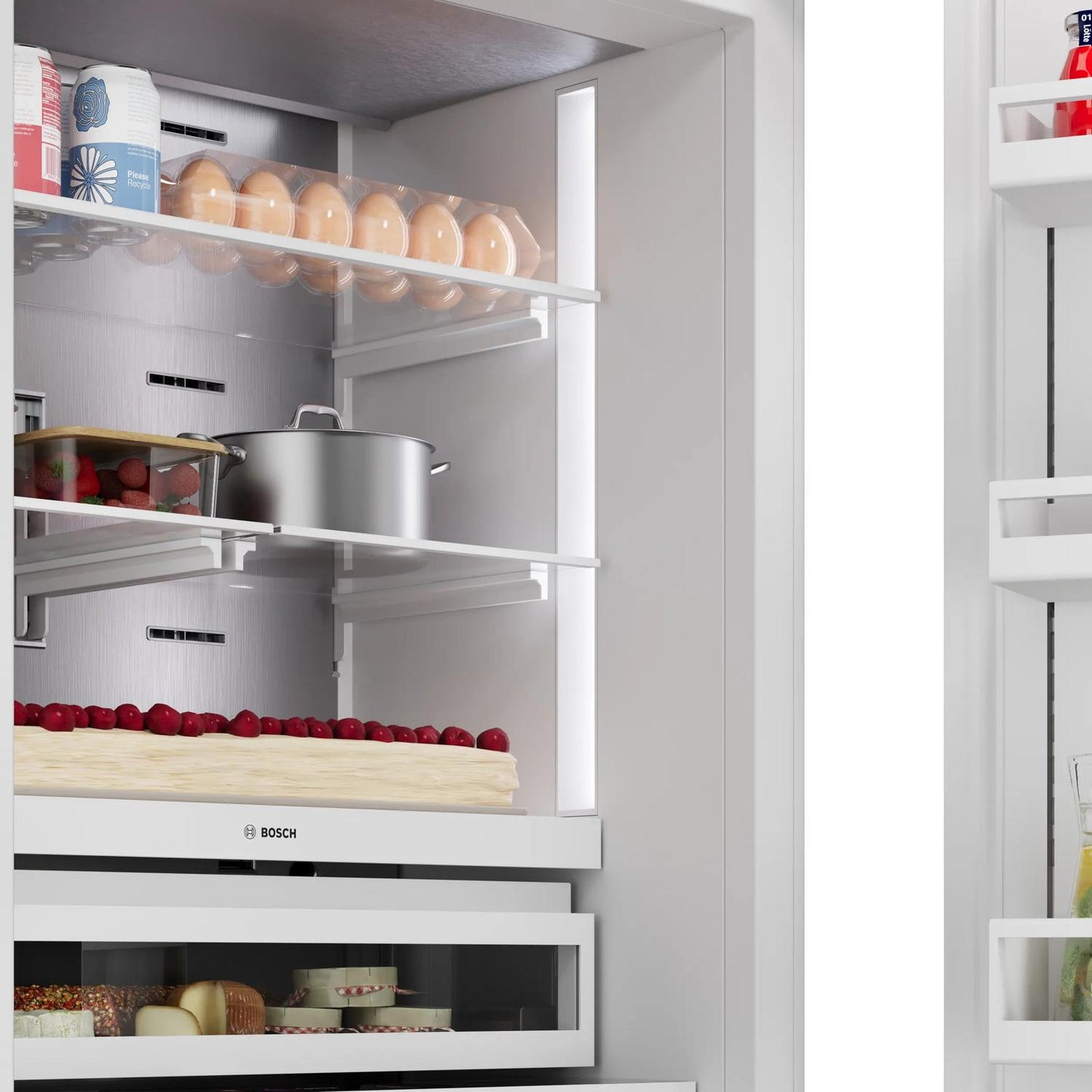 Bosch B30BB130SS Benchmark®, Vario Built-In Fridge-Freezer With Freezer At Bottom, 30'', Soft Close Flat Hinge