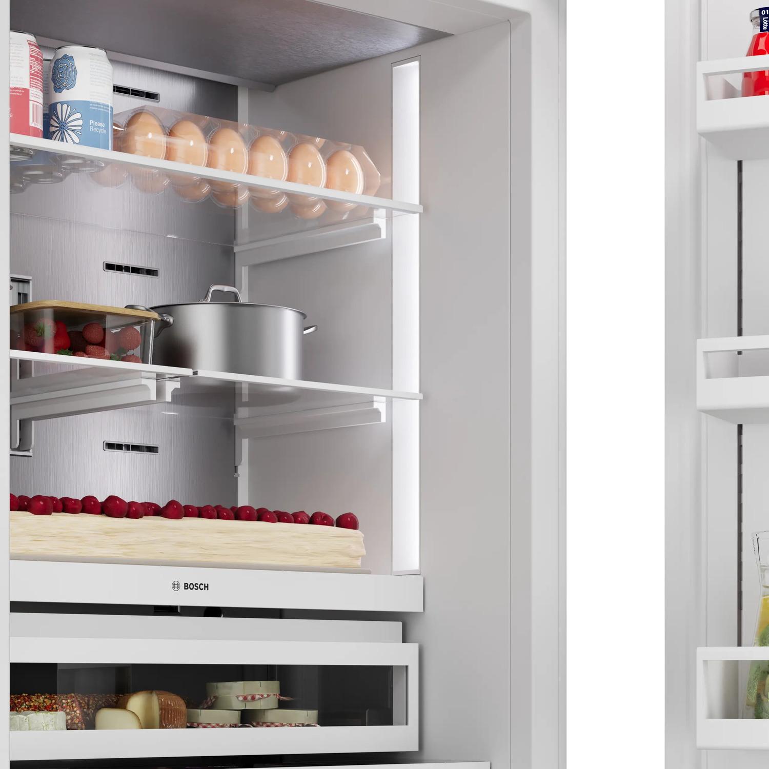 Bosch B30BB130SS Benchmark®, Vario Built-In Fridge-Freezer With Freezer At Bottom, 30'', Soft Close Flat Hinge