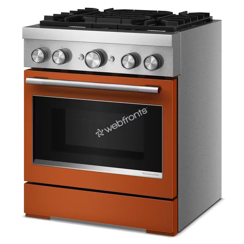 Kitchenaid KFDS930SSC 30-Inch 4 Burner Commercial-Style Dual Fuel Range With No Preheat Air Fry Mode