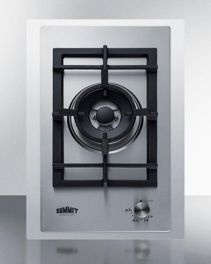 Summit GCJ1SSTK15 15" Wide 1-Burner Gas Cooktop In Stainless Steel