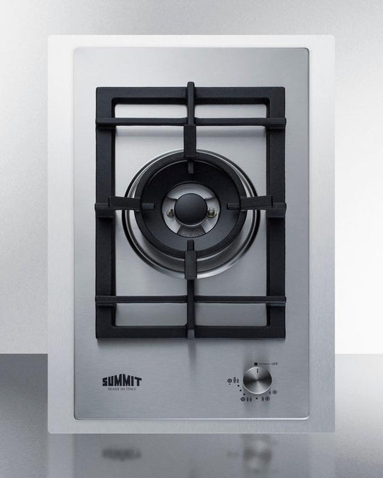 Summit GCJ1SSTK15 15" Wide 1-Burner Gas Cooktop In Stainless Steel