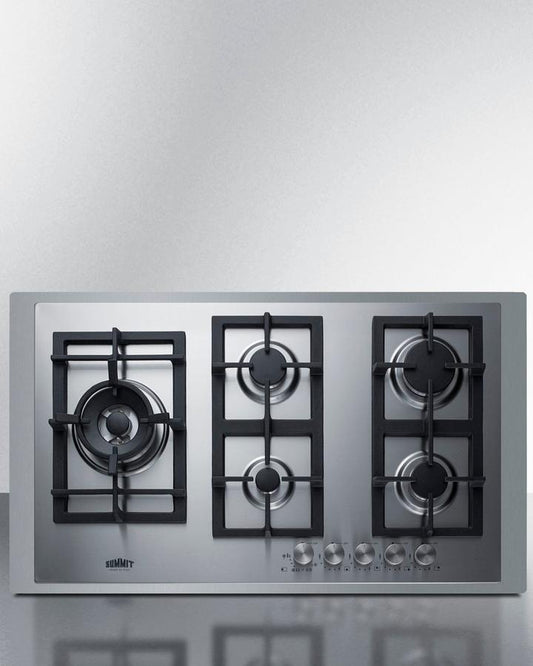 Summit GCJ536SSLPTK 36" Wide 5-Burner Propane Gas Cooktop In Stainless Steel