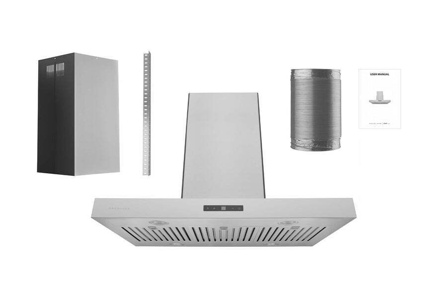 Hauslane IS700SS30 Hauslane 30 In. Convertible Island Range Hood With Dual Controls, Led, Baffle Filter In Stainless Steel