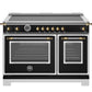 Bertazzoni HER486IGFEPNG 48 Inch Induction Range, 6 Heating Zones And Cast Iron Griddle, Electric Self-Clean Oven - Gold Accents Stainless Steel/Gold