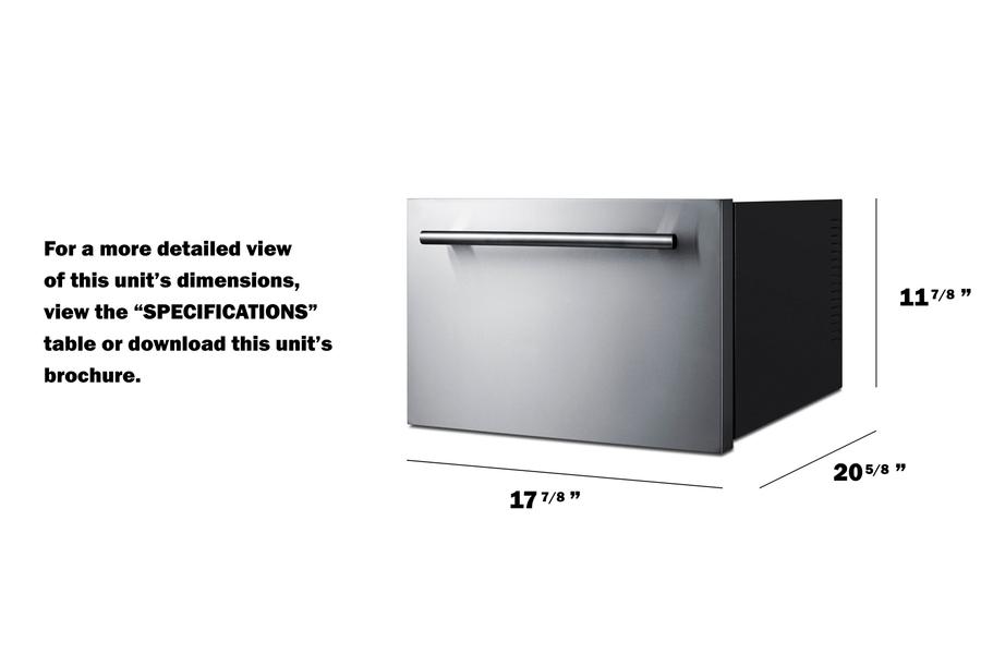 Summit COOL1D 18" Wide Built-In Wine/Beverage Cooler Drawer