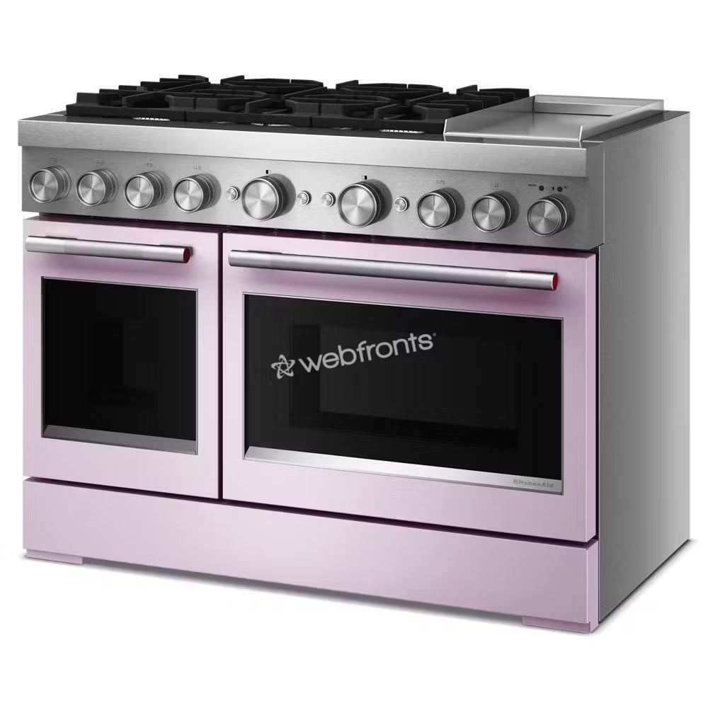 Kitchenaid KFDD948SWF 48-Inch 6 Burner Commercial-Style Dual Fuel Range With Griddle