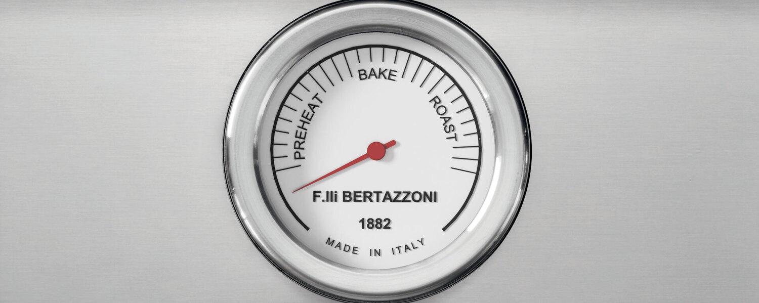 Bertazzoni MAS305DFMBG 30 Inch Dual Fuel, 5 Burners, Electric Oven - Gold Accents Bianco Matt/Gold