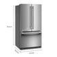 Kitchenaid KRFF136SPS 25 Cu. Ft. 36-Inch Standard-Depth French Door Refrigerator With Internal Water Dispenser