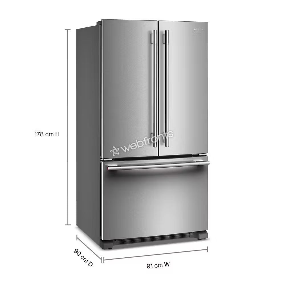 Kitchenaid KRFF136SPS 25 Cu. Ft. 36-Inch Standard-Depth French Door Refrigerator With Internal Water Dispenser