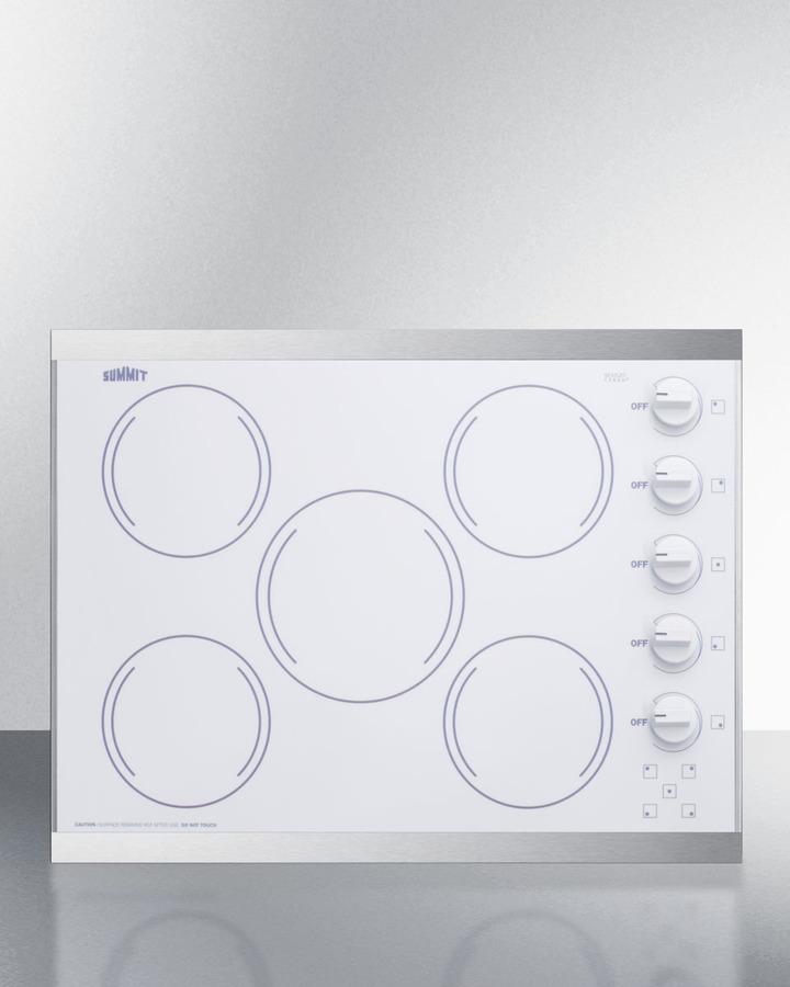 Summit CRS5B14W 27" Wide 230V 5-Burner Radiant Cooktop