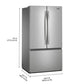 Whirlpool WRFF3336SZ 36-Inch French Door Refrigerator With Interior Water Dispenser - 31 Cu. Ft.
