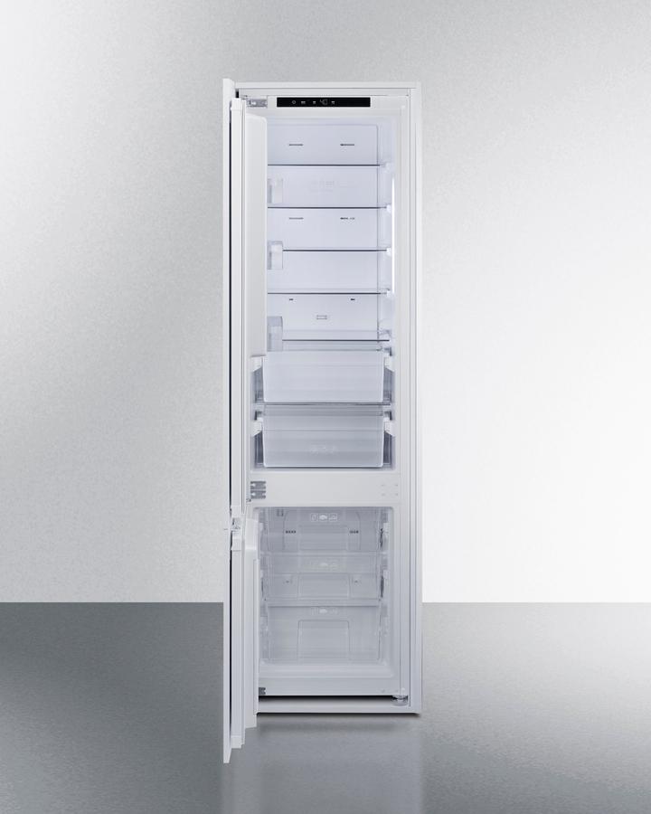 Summit FFBF11NTLHD 24" Wide Fully Integrated Bottom Mount Refrigerator-Freezer (Panel Not Included)