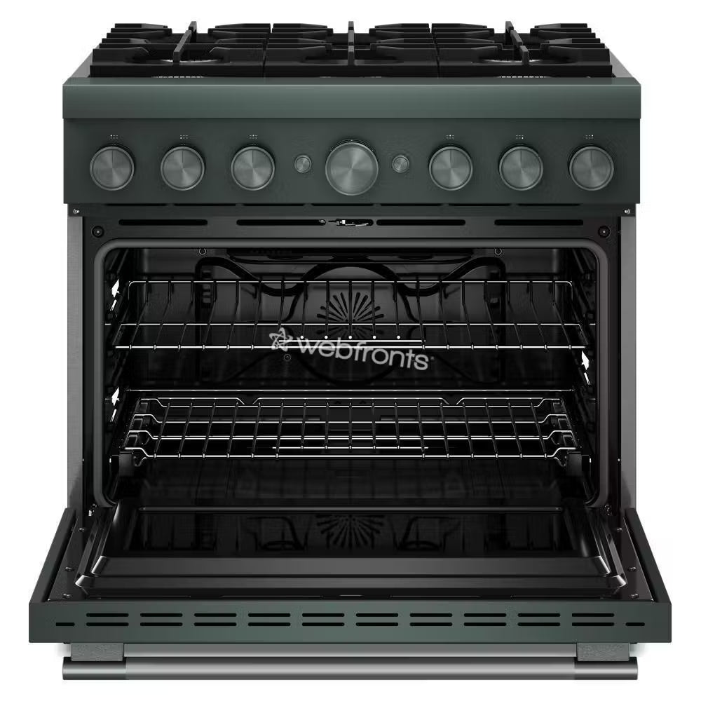 Kitchenaid KFDS936SJP 36-Inch 6 Burner Commercial-Style Dual Fuel Range With No Preheat Air Fry Mode