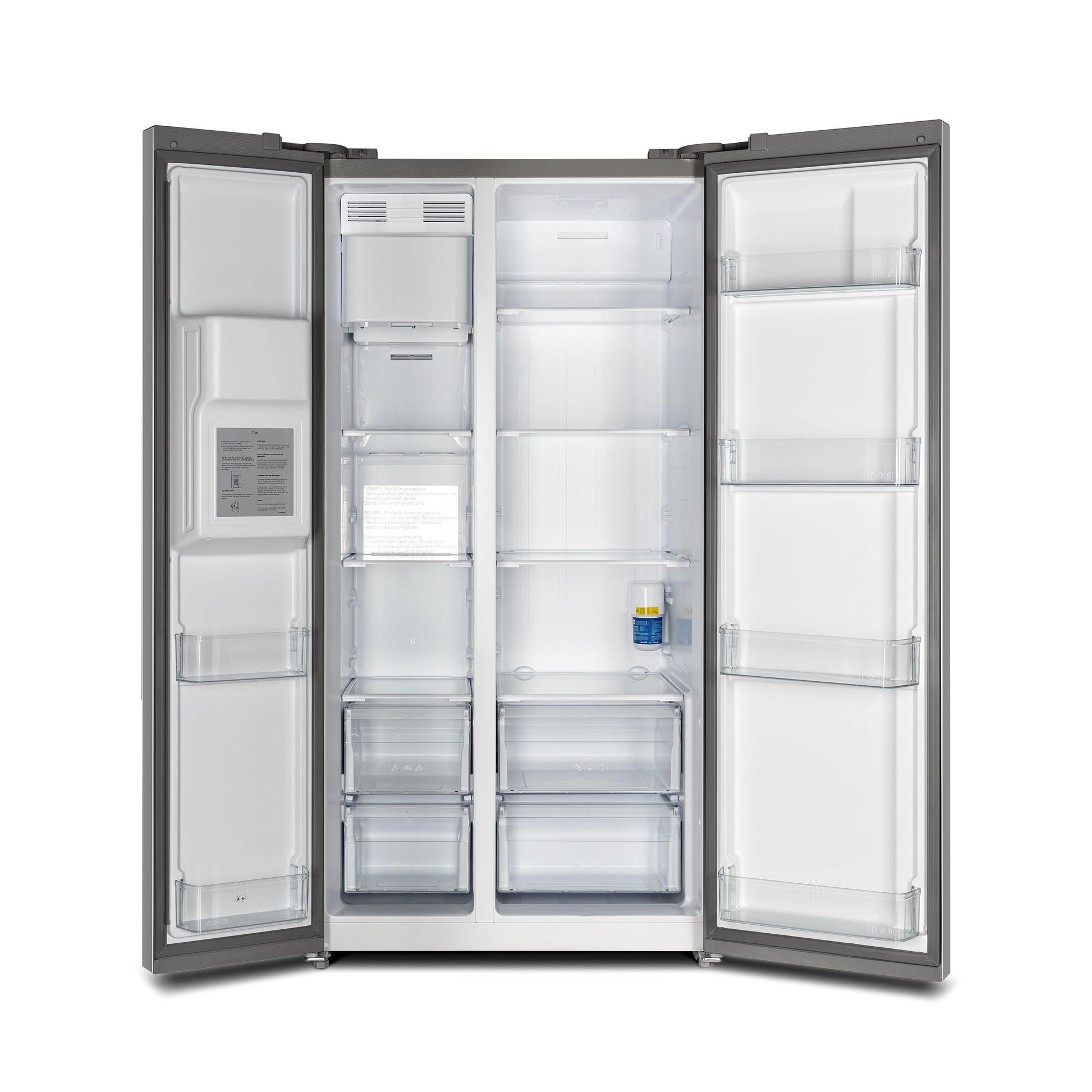 Forno FFRBI184436SB Salerno 36" Side By Side 20 Cu.Ft Stainless Steel Refrigerator With Ice Maker