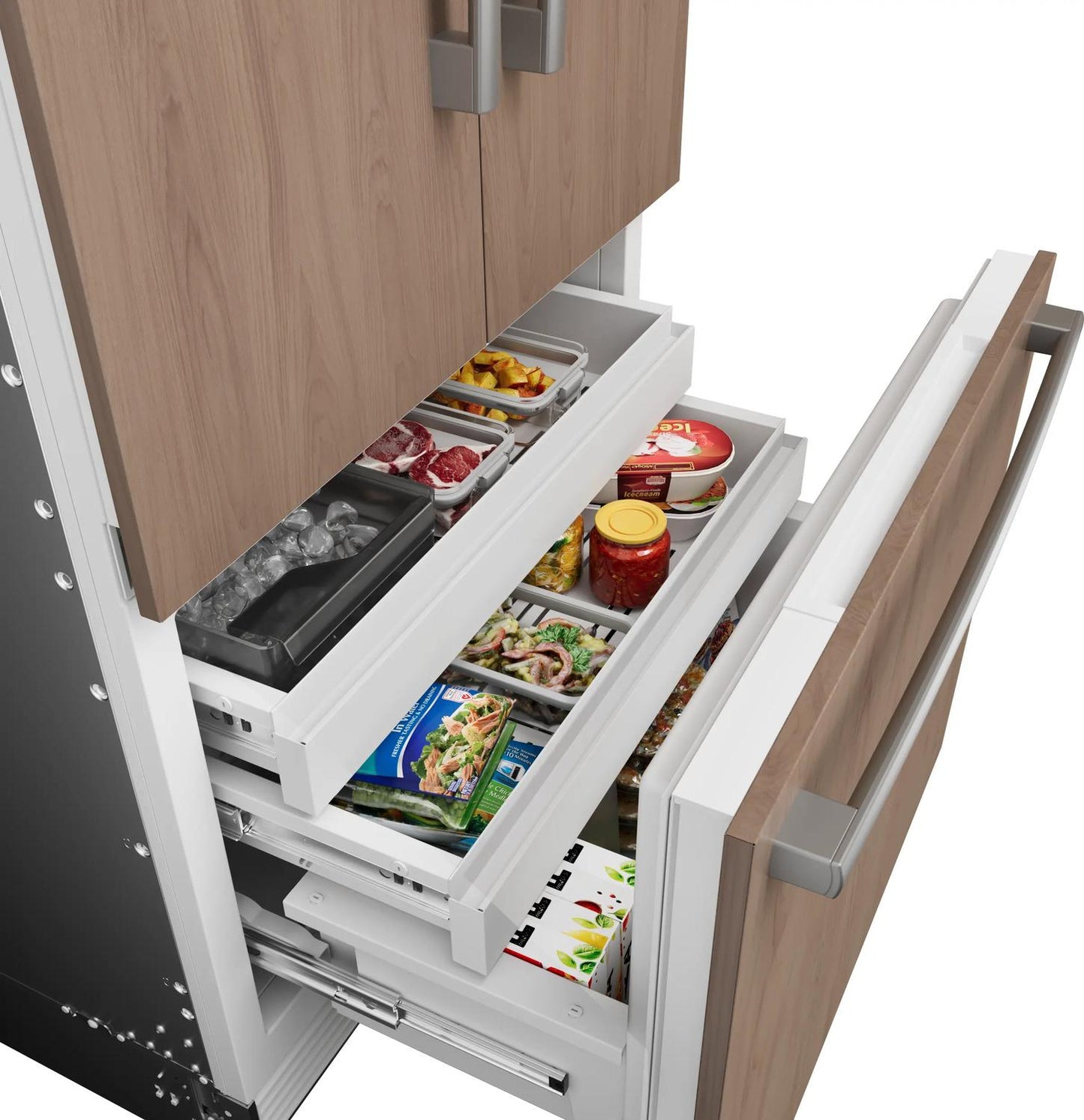Bosch B36IT100NP Benchmark®, Vario Built-In Fridge-Freezer With Freezer At Bottom, 36'', Soft Close Flat Hinge