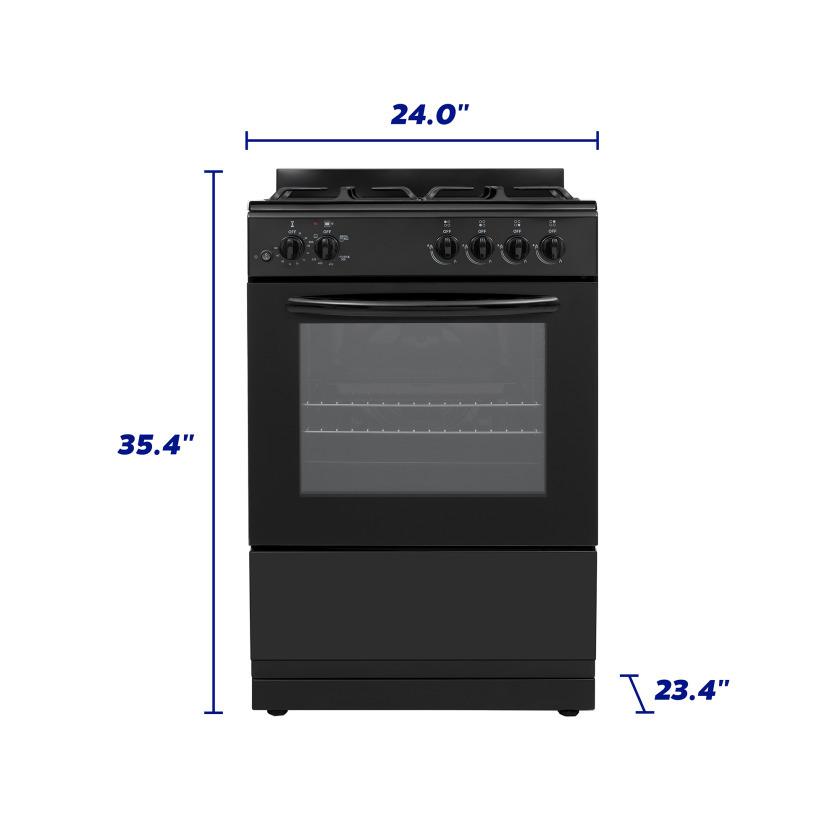 Element Appliance EGR244MCCB Element 2.4 Cu. Ft. 24 Gas Range - Black (Egr244Mccb)