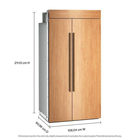 Kitchenaid KBSN742TPA 25.5 Cu. Ft. 42" Built-In Panel-Ready Side-By-Side Refrigerator With Platinum Interior