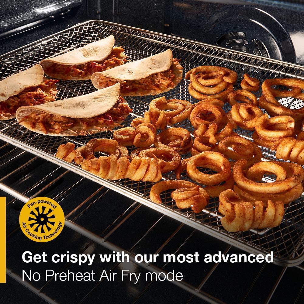 Whirlpool WSES4530TS 30-Inch Electric Smart Range With Air Cooking Technology And Steam Clean