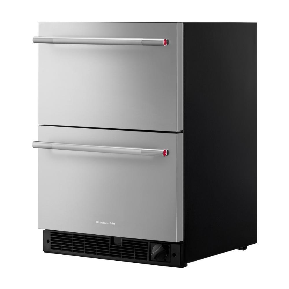 Kitchenaid KUCT524SSB 24" Stainless Steel Undercounter Double-Drawer Refrigerator/Freezer