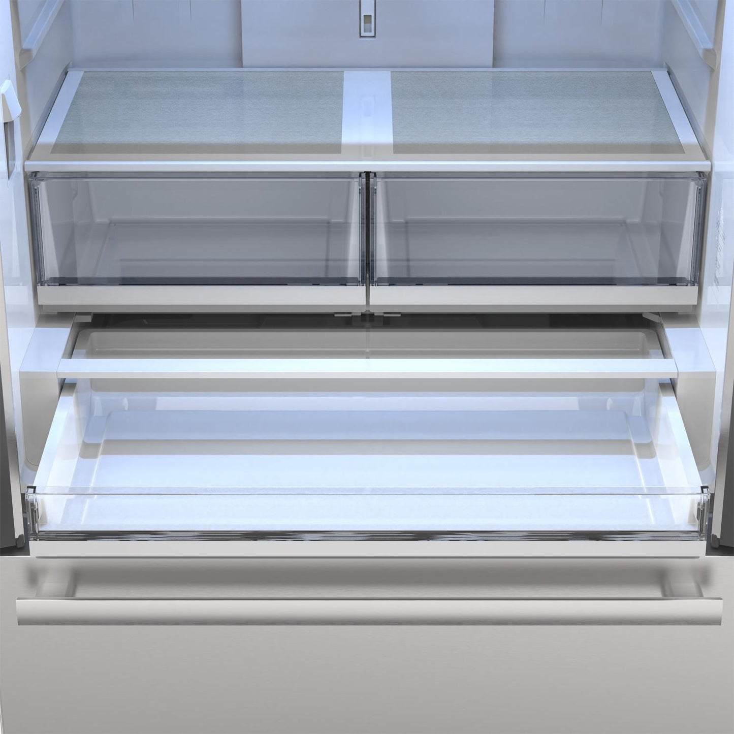 Sharp SJF2752MS Sharp 26.5 Cu.Ft. Counter Depth 36 In. French 3-Door Refrigerator With Internal Water Dispenser In Stainless Steel
