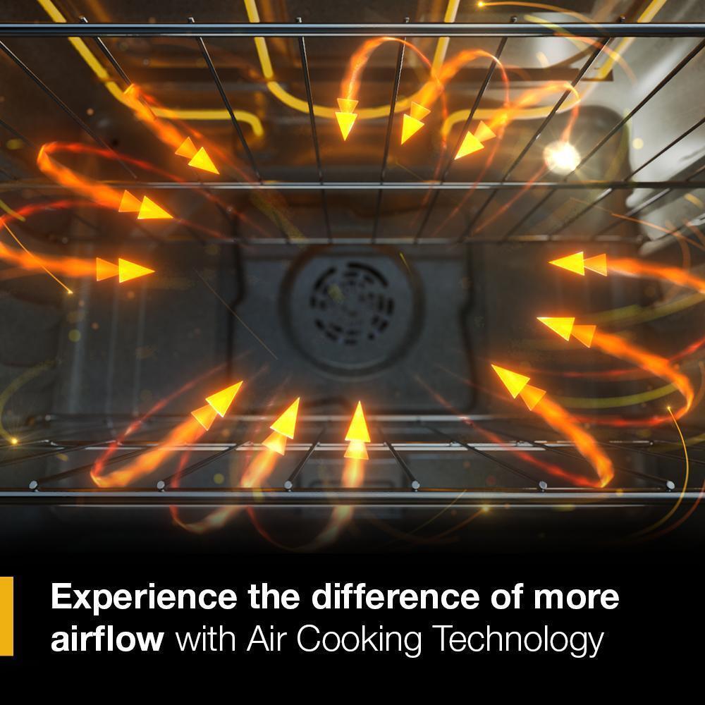 Whirlpool WSES4530TB 30-Inch Electric Smart Range With Air Cooking Technology And Steam Clean