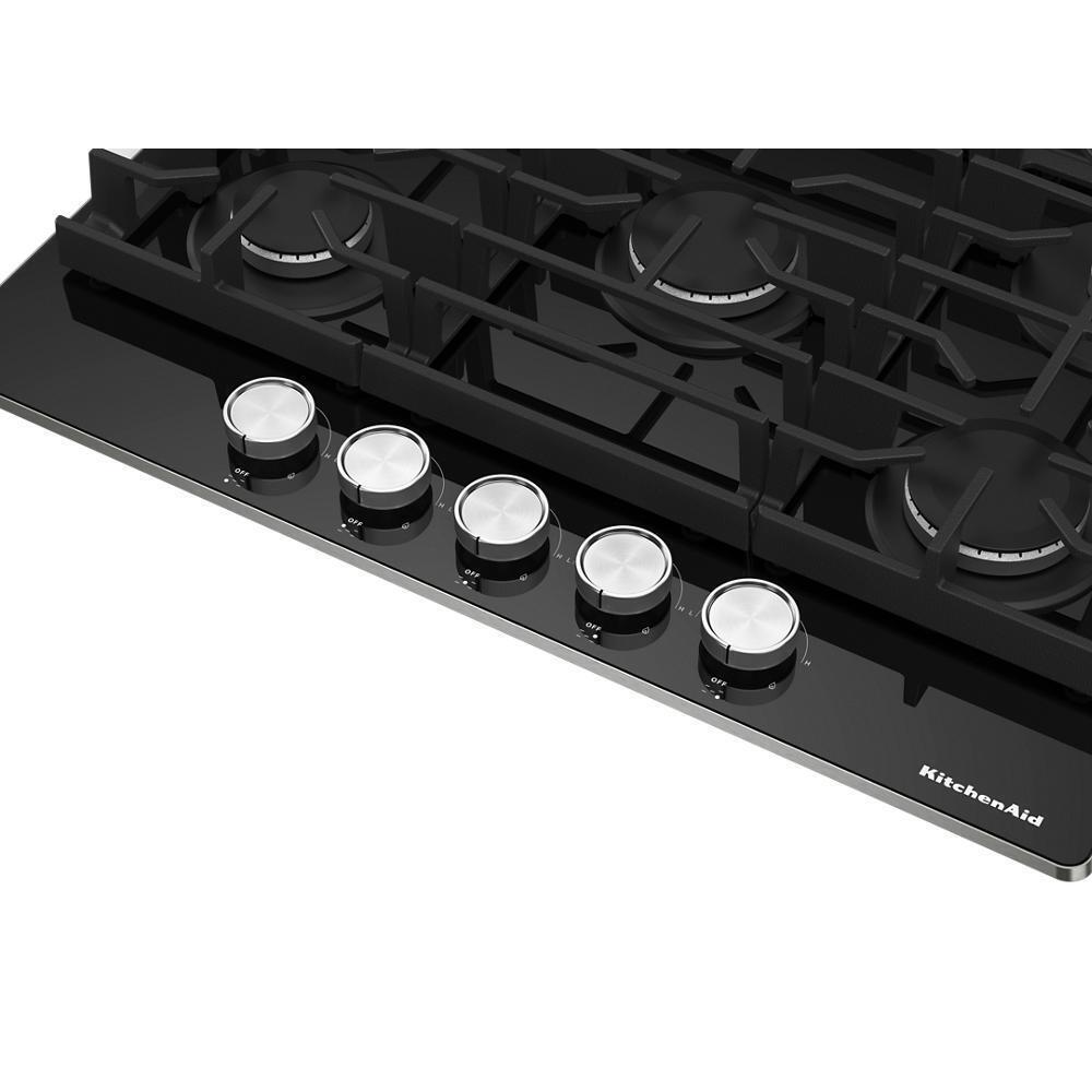 Kitchenaid KCGG530PBL 30" Gas-On-Glass Cooktop