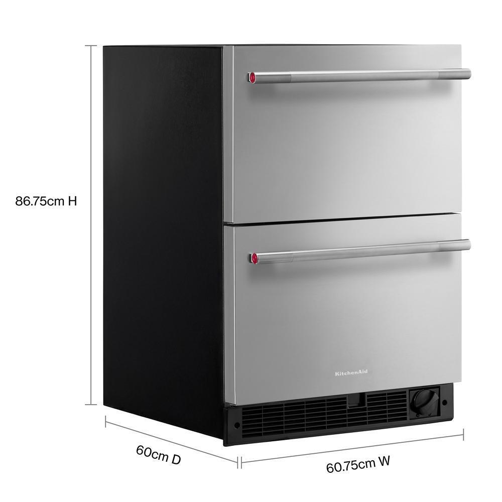 Kitchenaid KUCT524SSB 24" Stainless Steel Undercounter Double-Drawer Refrigerator/Freezer