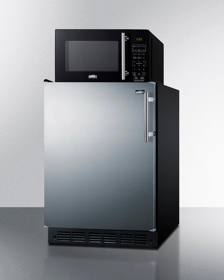 Summit MRF66BK2SSALHD Microwave/Refrigerator-Freezer Combination With Allocator