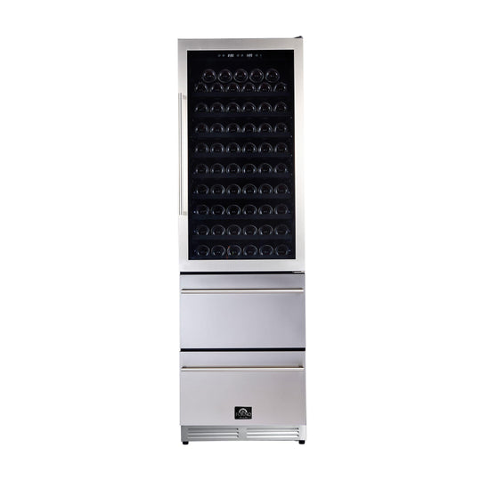Forno FWCDR662824S Azienda - Dual Temperature Zone 24'' Wine Cooler -108 Bottles With Two Refrigerated Drawers